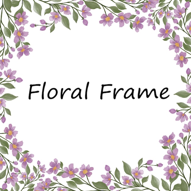 Vecteur le cadre de fleurs violettes