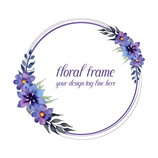Cadre floral à l'aquarelle fait à la main
