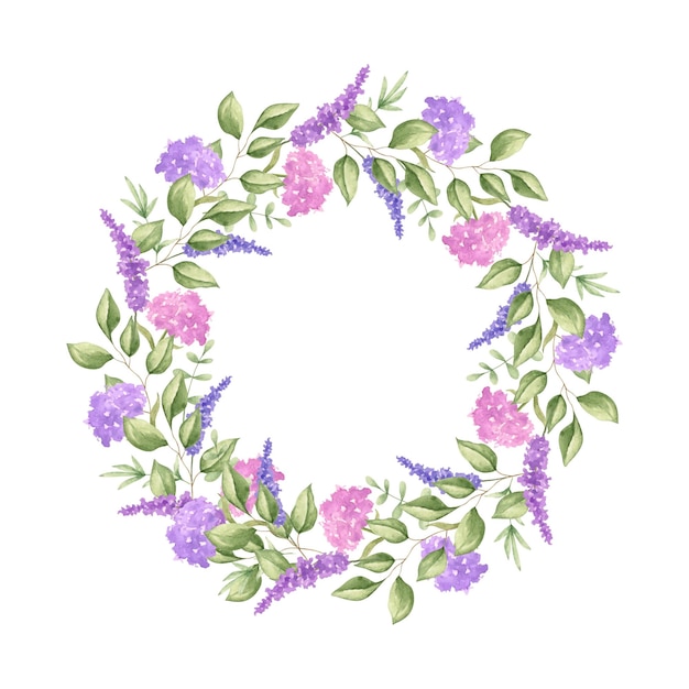 Cadre floral aquarelle de style élégant pour carte de voeux ou monogramme de mariage