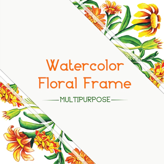 Cadre floral aquarelle