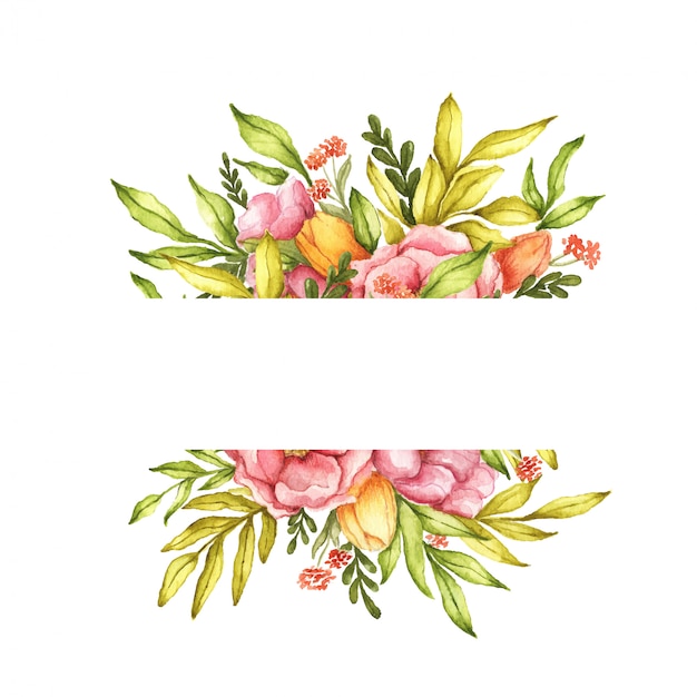 Cadre Floral Aquarelle