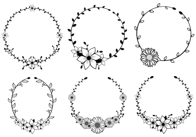 Cadre Floral, Cadre De Fleurs Set Design Graphic Vector