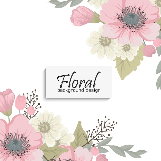 Cadre floral avec des fleurs colorées.