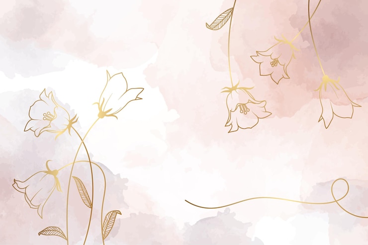 Cadre floral avec fond aquarelle