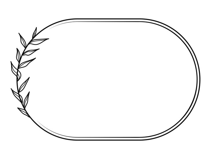 Vecteur cadre floral horizontal dessiné à la main avec des feuilles de brindilles