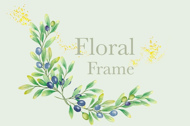 Cadre Floral Olive Vintage