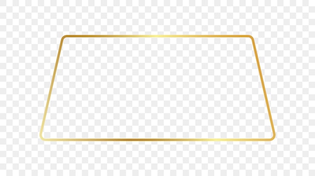 Cadre De Forme Trapézoïdale Arrondi Brillant Doré