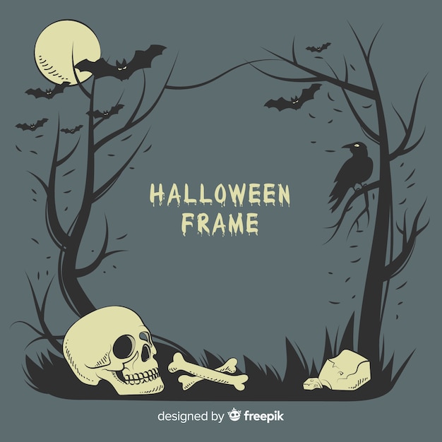 Cadre Halloween Effrayant Avec Style Vintage