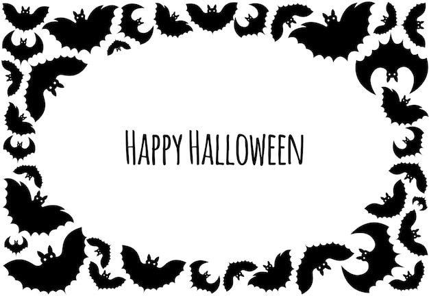 Cadre d'Halloween pour votre texte avec des attributs traditionnels Illustration vectorielle de style dessin animé