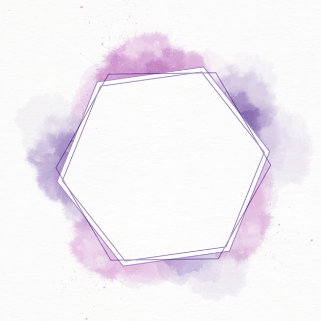 Vecteur cadre hexagonal aquarelle abstraite