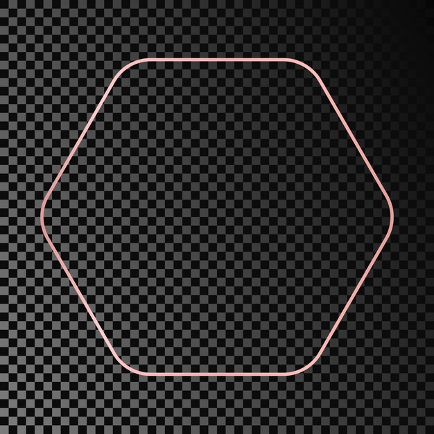 Cadre hexagonal arrondi brillant en or rose