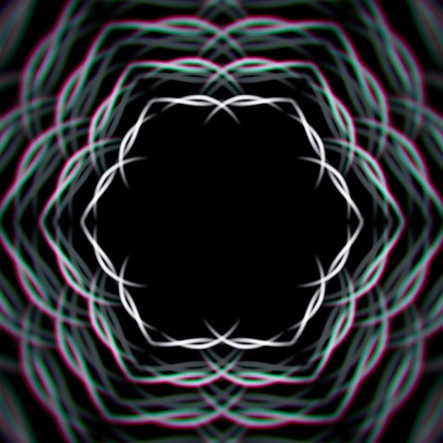 Cadre hexagonal brillant mystique avec aberrations