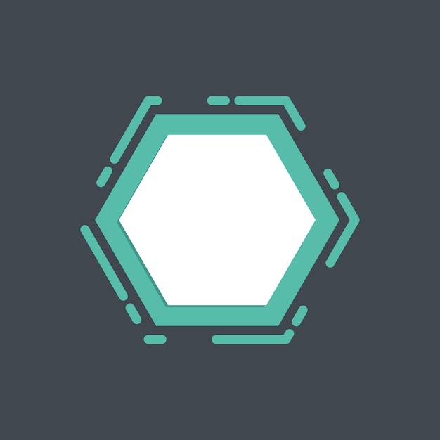 cadre hexagonal vert moderne dans une conception vectorielle plate