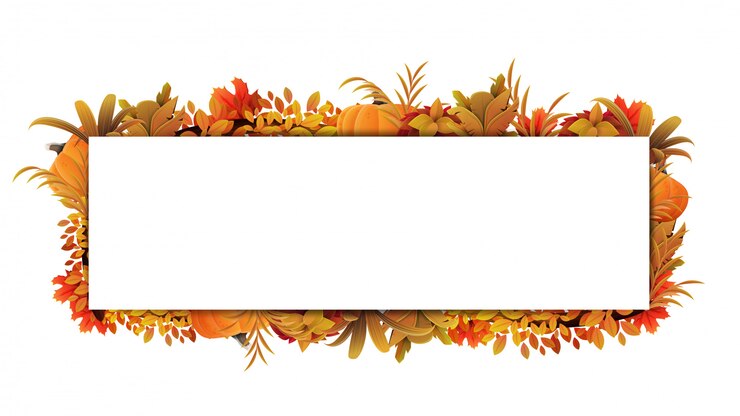 Vecteur cadre horizontal de feuilles d'automne autour d'un rectangle vide blanc. disposition d'une bordure faite de végétation d'automne