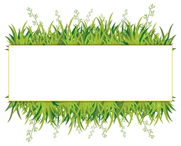 Vecteur un cadre horizontal de modèle d'herbe nature