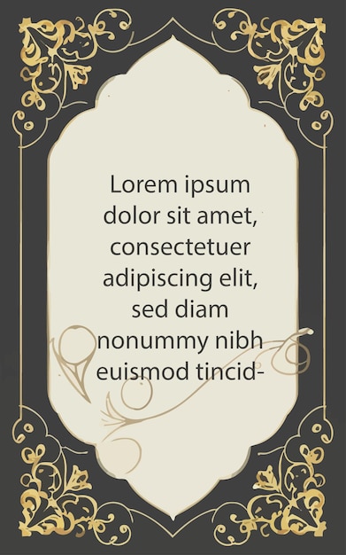 Cadre d'illustration vectoriel 2D coloré et modifiable pour la forme classique de l'or