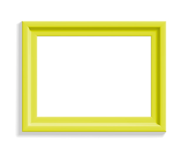 Cadre d'image carré jaune isolé sur fond blanc
