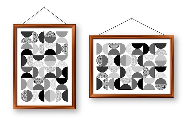 Vecteur cadre d'image avec motif géométrique à la mode arrière-plan moderne éléments simples texture rétro formes géométriques de base design imprimé couverture d'affiche minimaliste illustration vectorielle