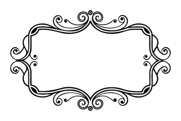 un cadre d'image noir et blanc avec un dessin décoratif