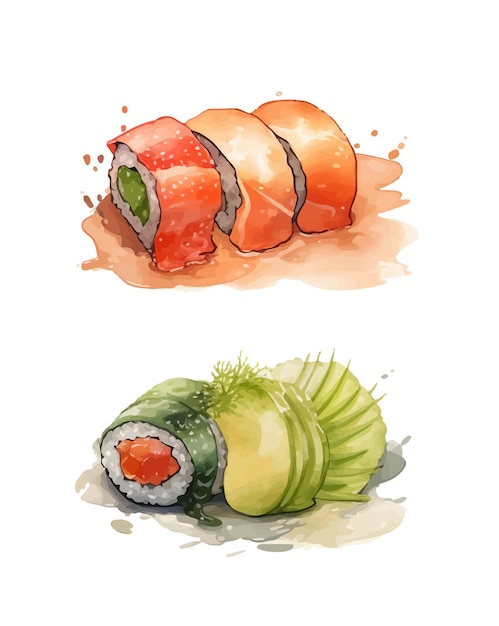 Vecteur cadre japonais à l'aquarelle cadre avec dessin à la main japonais