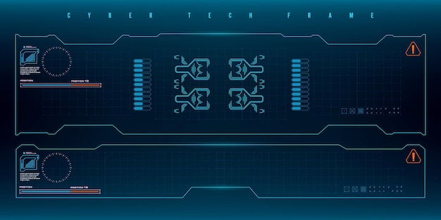 Cadre de jeu HUD futuriste Cadre d'écran virtuel futuriste Cadre Cyber tech