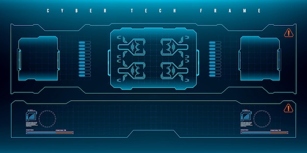 Cadre de jeu HUD futuriste Cadre d'écran virtuel futuriste Cadre Cyber tech