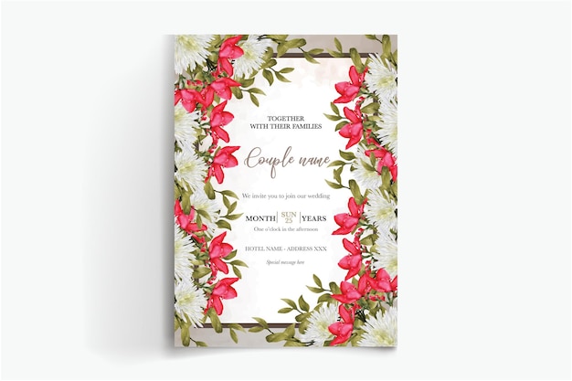 Cadre Modèles D'invitation De Mariage Floral