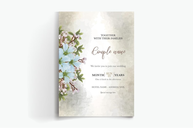 cadre modèles d'invitation de mariage floral