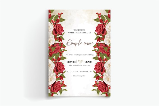 Cadre Modèles D'invitation De Mariage Floral