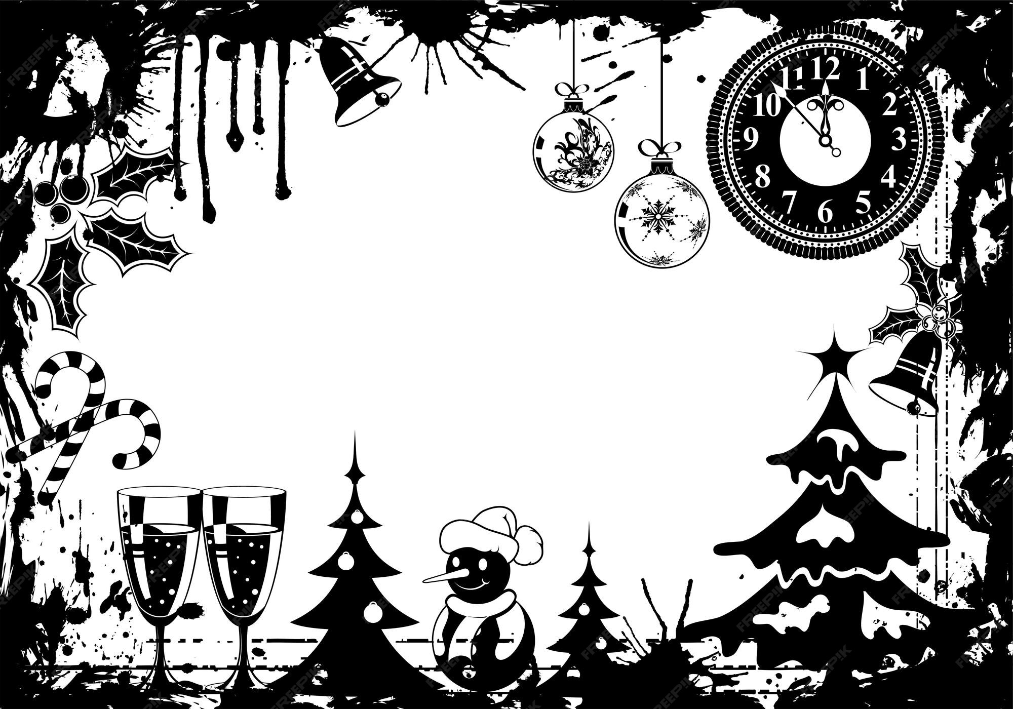 Cadre De Noël Vecteur Premium