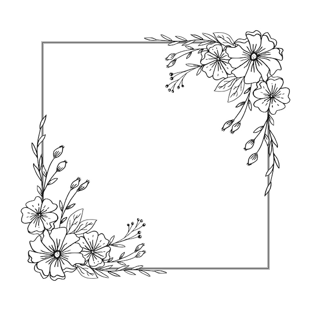 Cadre Ou Bordure Illustration Blanche Et Noire Isolée Sur Fond Blanc. Dessin  Du Marqueur. Illustration Stock - Illustration du trame, blanc: 230412941