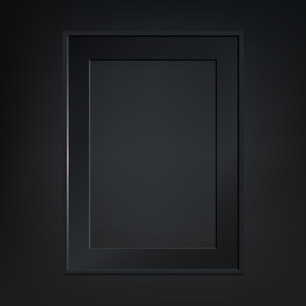 Vecteur cadre noir réaliste isolé sur fond sombre présentations illustration vectorielle