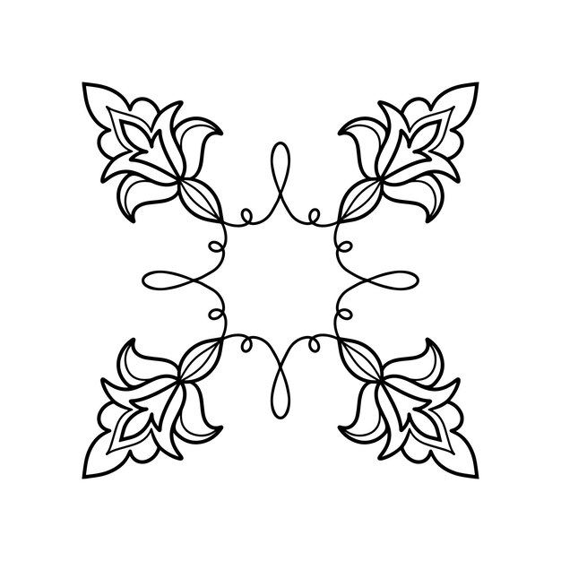 Vecteur cadre avec ornement cadre géométrie fleurs décorant les couvertures pour livres cahier cercueil magazine logo