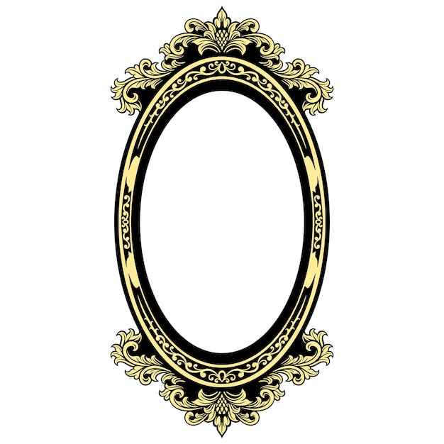 Cadre d'ornement de miroir vintage vectoriel