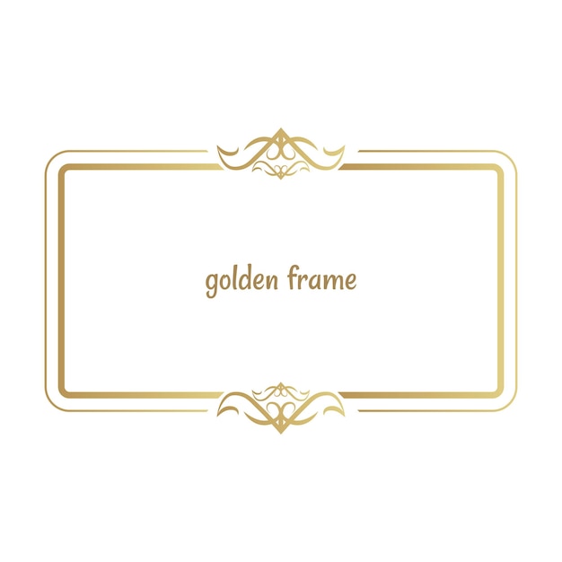 Cadre d'ornement d'or en vecteur en forme de rectangle