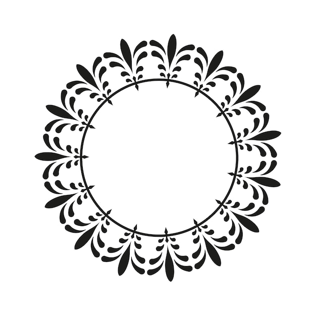 Cadre ornemental rond, illustration vectorielle.