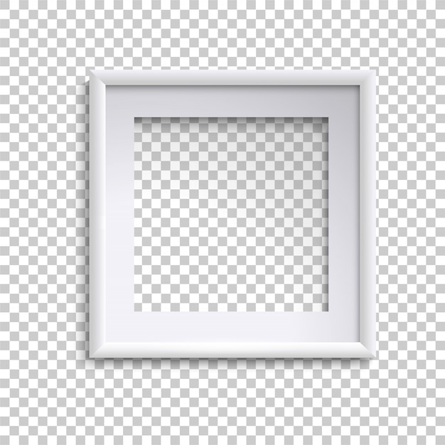 Cadre photo blanc vide, cadre photo vide carré