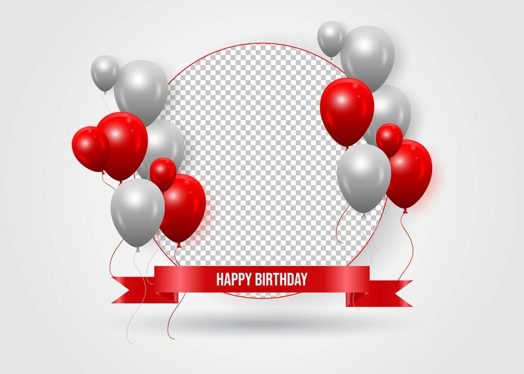 Cadre photo joyeux anniversaire avec des ballons
