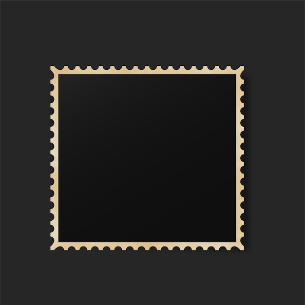 Vecteur cadre photo avec ornement dentelé doré