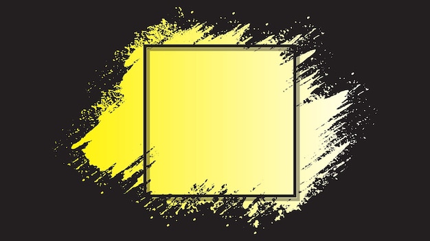 Cadre de pinceau de peinture d'encre de couleur jaune dégradé pour le texte