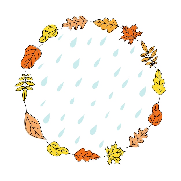 Cadre De Pluie De Feuilles D'automne