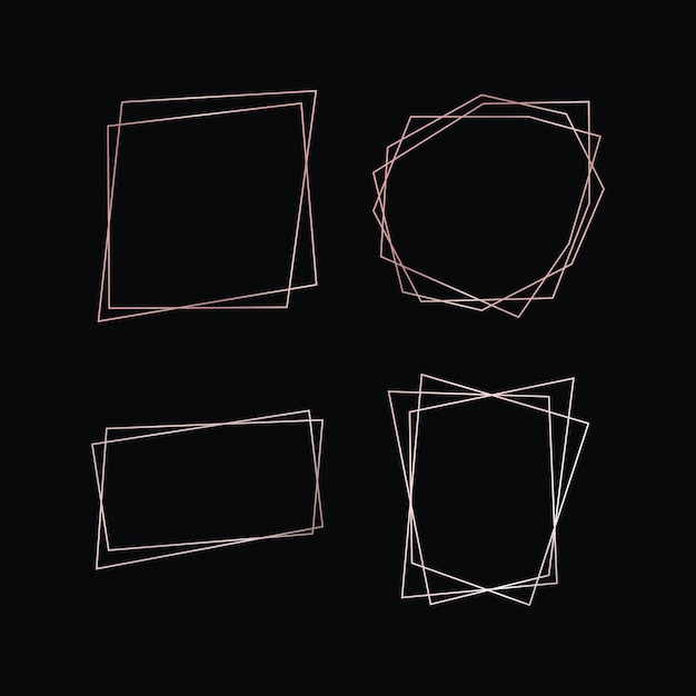 Cadre polygonal géométrique en or rose