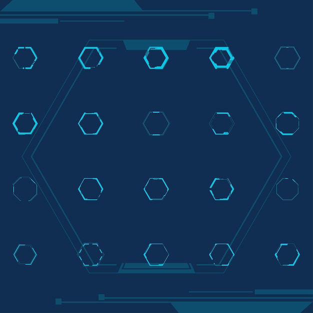 Cadre polygonal technologique numérique futuriste