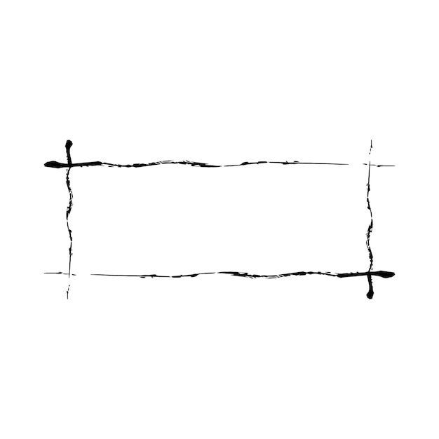 Cadre rectangle élément de texture allongé contour bordure forme grunge icône griffon décoratif