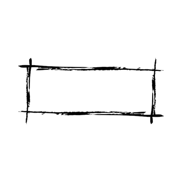 Cadre rectangle élément de texture allongé contour bordure forme grunge icône griffon décoratif
