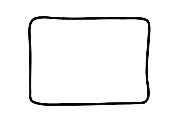 Cadre rectangulaire Doodle dessiné à la main courbe ondulée déformée cadre texturé croquis de frontière vecteur