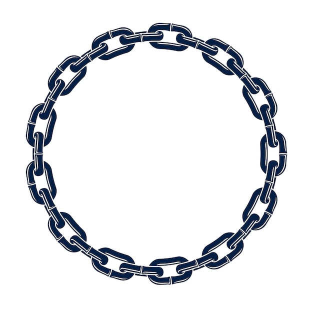 Cadre rond de la chaîne, élément de design vectoriel, bordure en forme de cercle.
