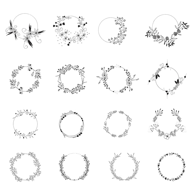 Cadre rond dessiné à la main pour la calligraphie décorative