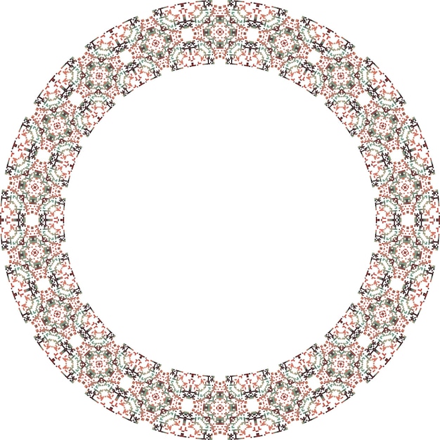 Cadre rond avec motif floral abstrait Illustration vectorielle isolée sur fond blanc