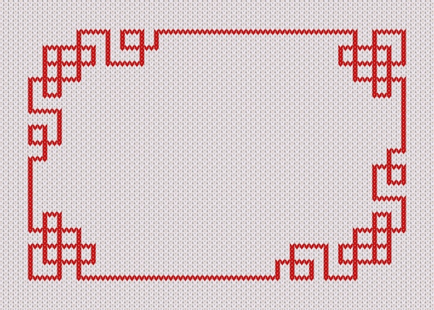 Cadre Rouge Chinois Sur Fond Blanc